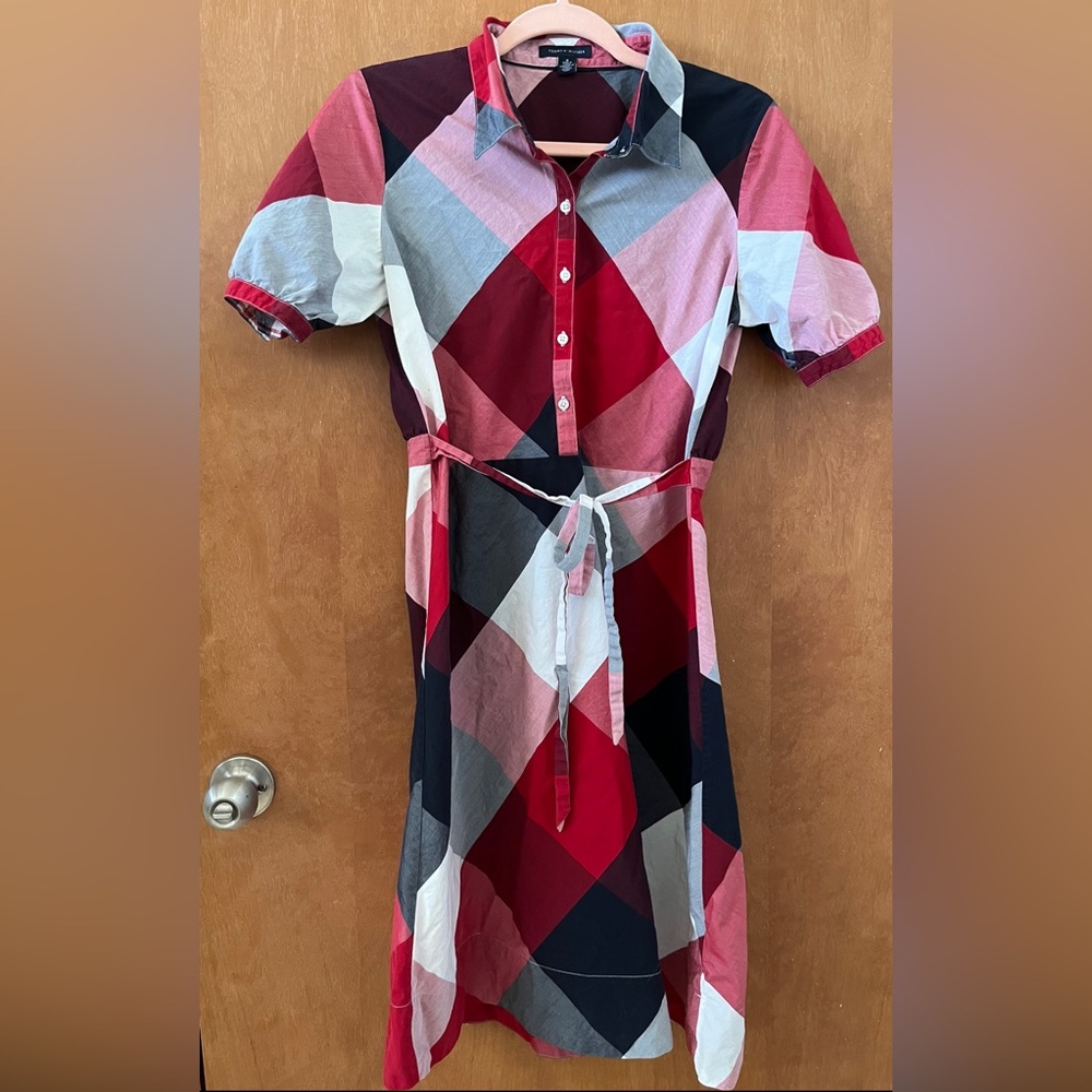 Tommy Hilfiger Shirt Dress Plaid Size 8